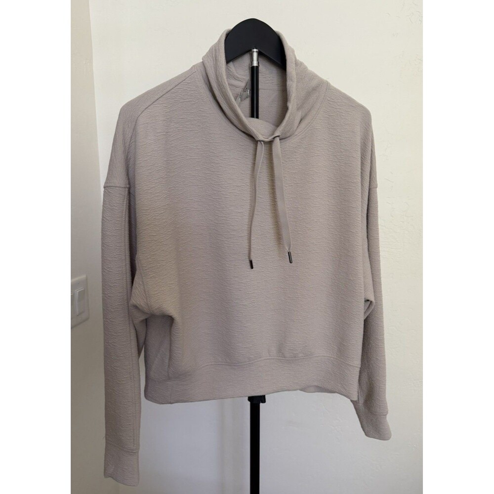 New Danskin Funnel Neck Textured Crop Top S Mushroom Dance Active Yoga Small - Picture 2 of 10